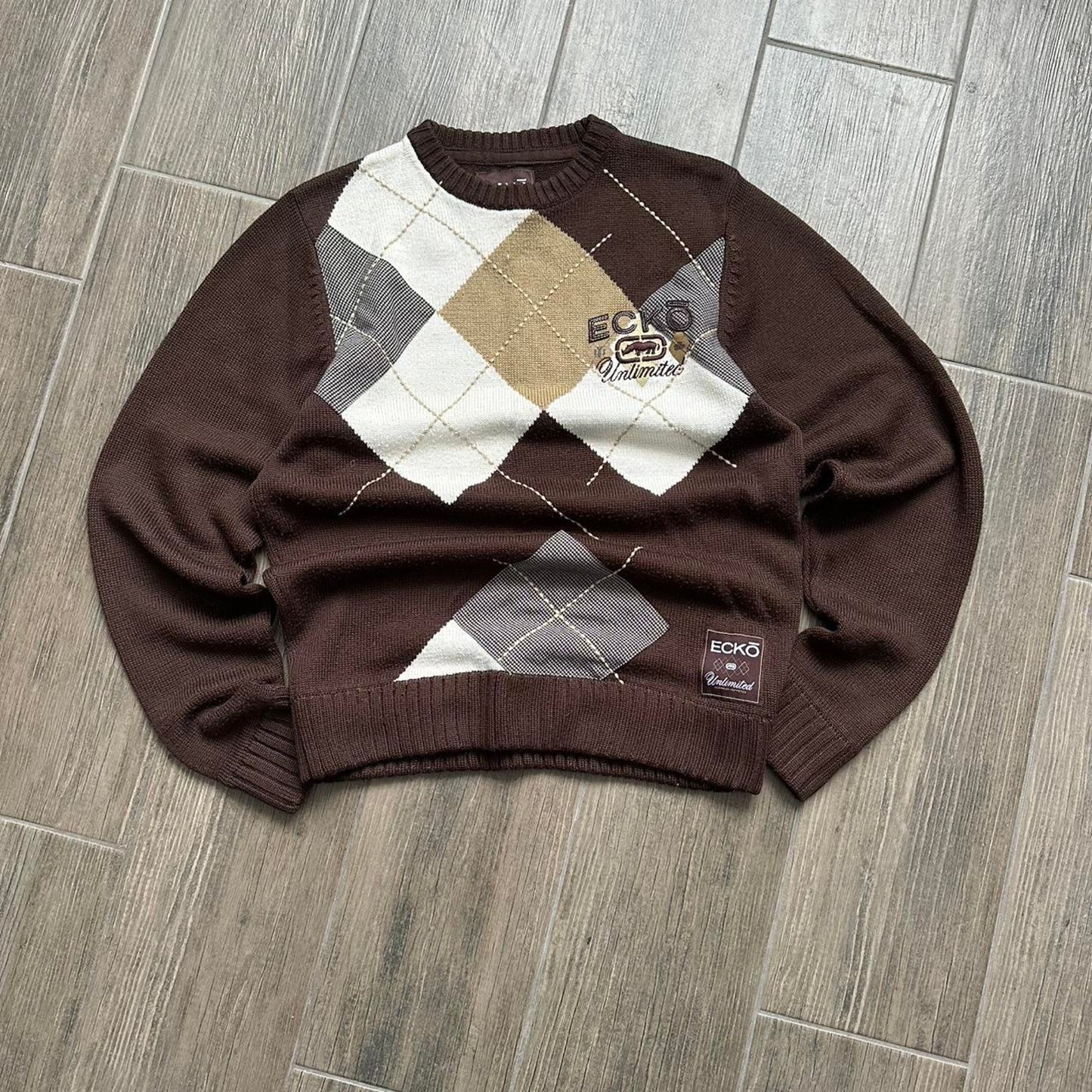 Ecko Unltd brown argyle sweater