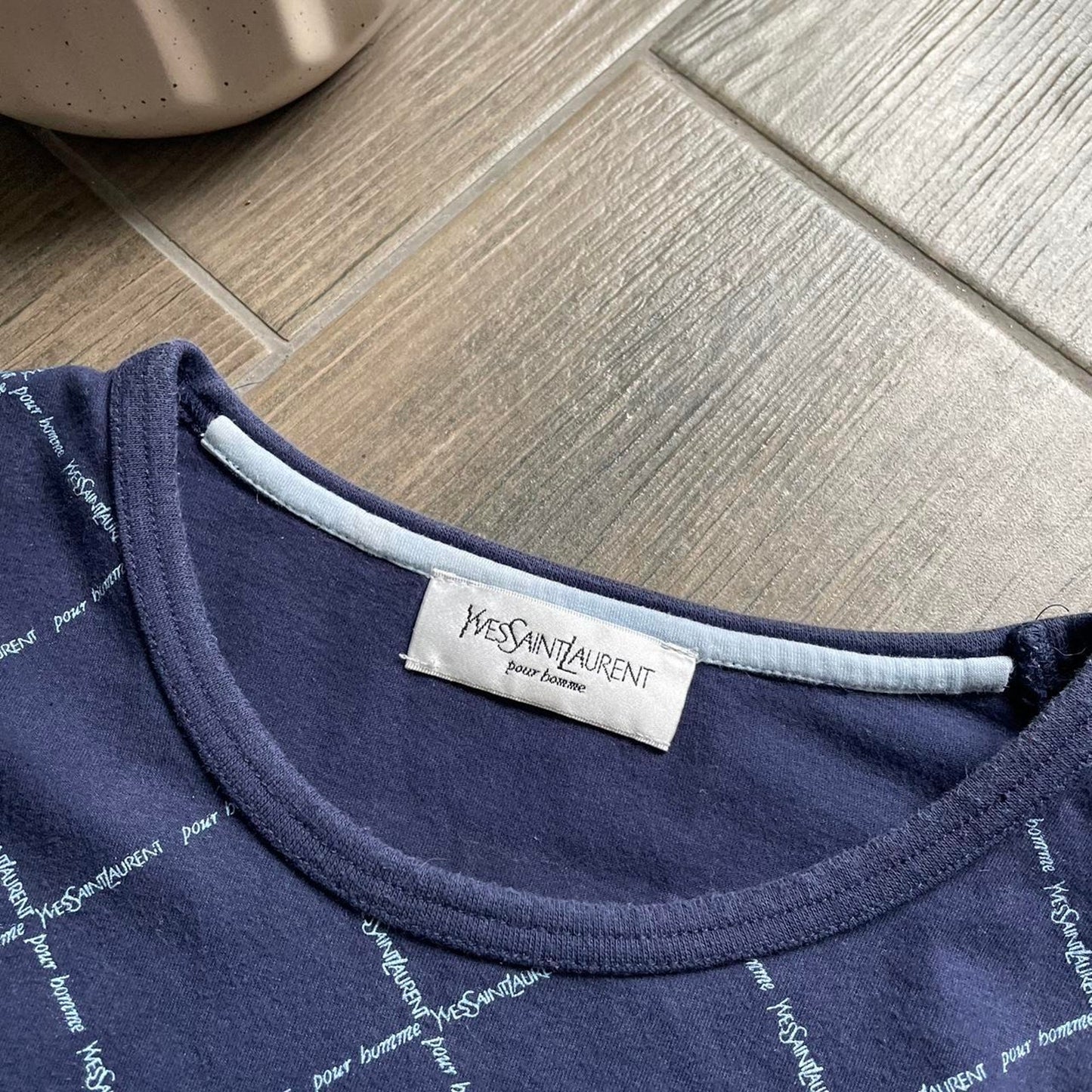 Yves Saint Lauren y2k luxury baggy navy XL tee