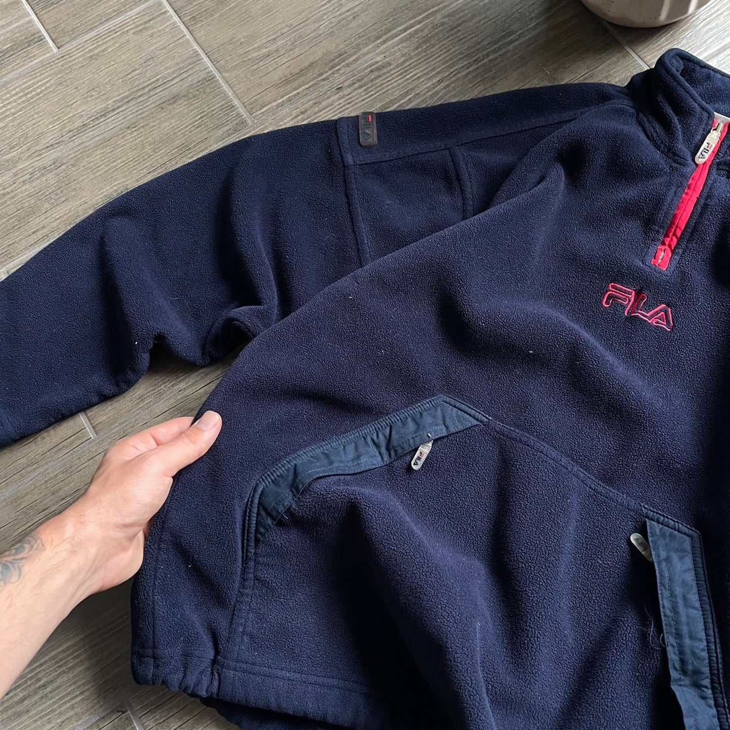 Fila winter baggy navy fleece streetwear M jumper