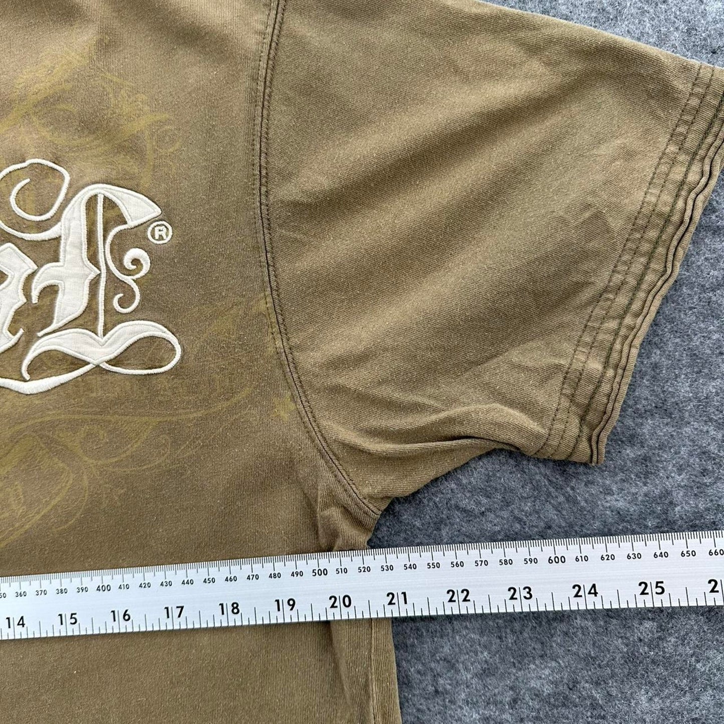 Animal khaki green cotton t shirt