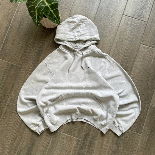 Nike grey swoosh y2k hoodie