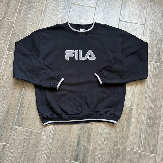 Fila black crewneck sweatshirt with white logo