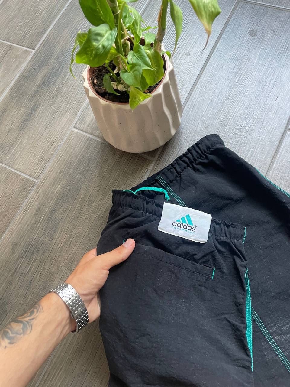 Adidas equipment black nylon summer shorts