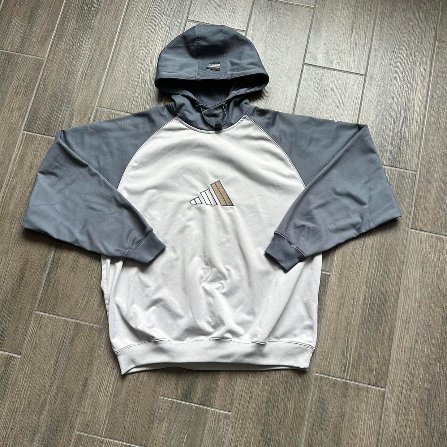 Adidas grey and white hoodie