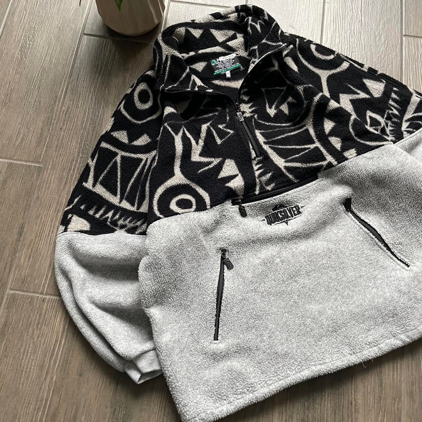 Y2K quiksilver fleece grey baggy surf jumper XL