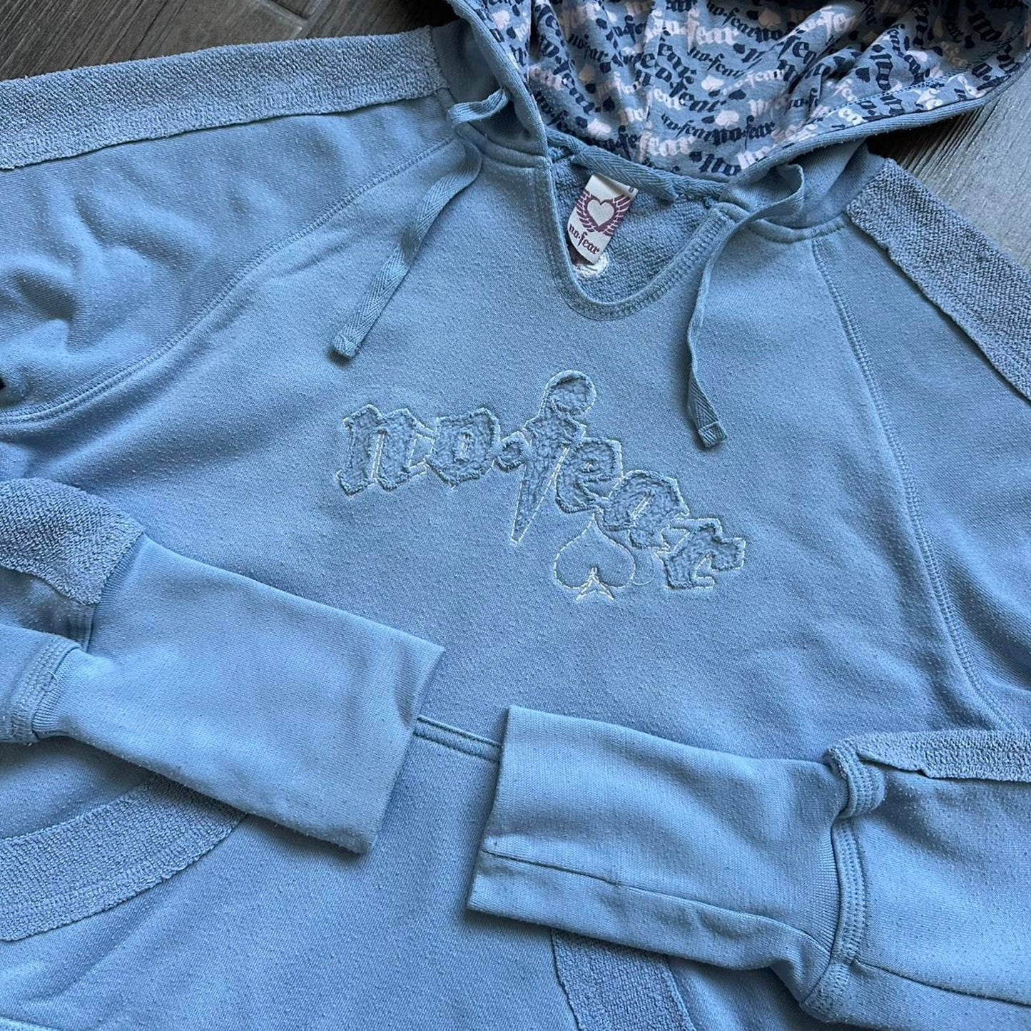 No Fear women blue y2k style hoodie