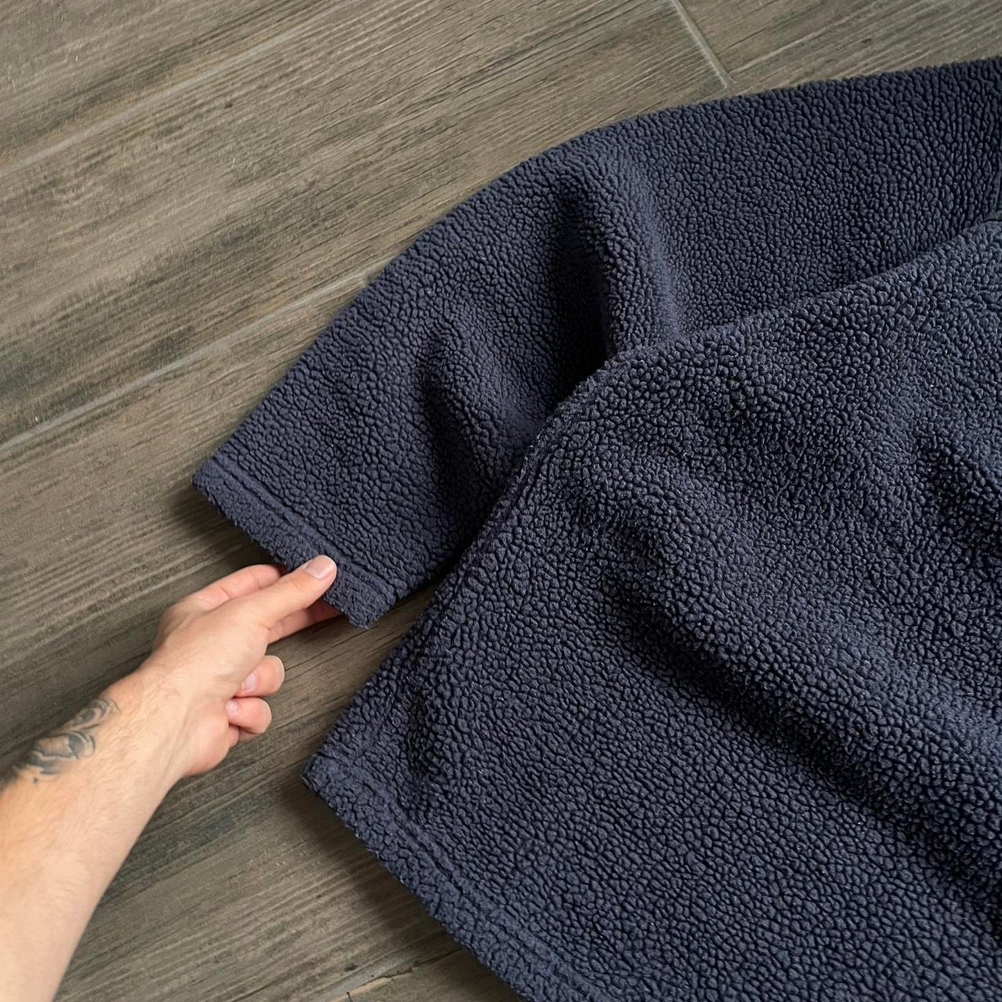 Adidas baggy winter teddy navy fleece streetwear M jumper