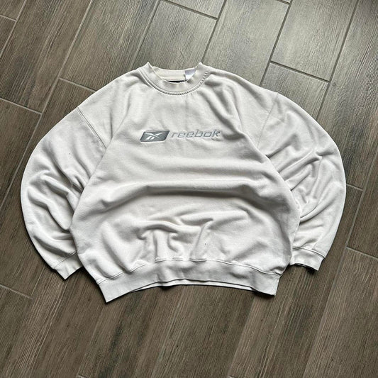 Reebok white oversized y2k sport XL sweatshirt