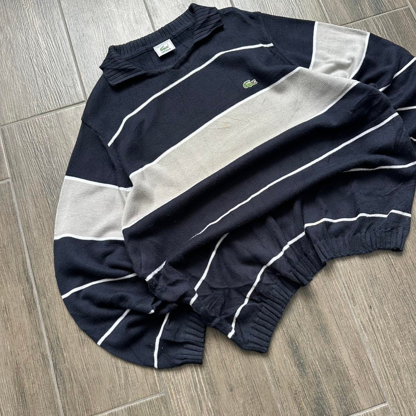 Lacoste navy blue stripped sweater