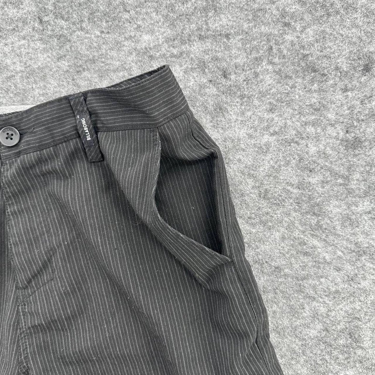 Billabong black pinstripe shorts with