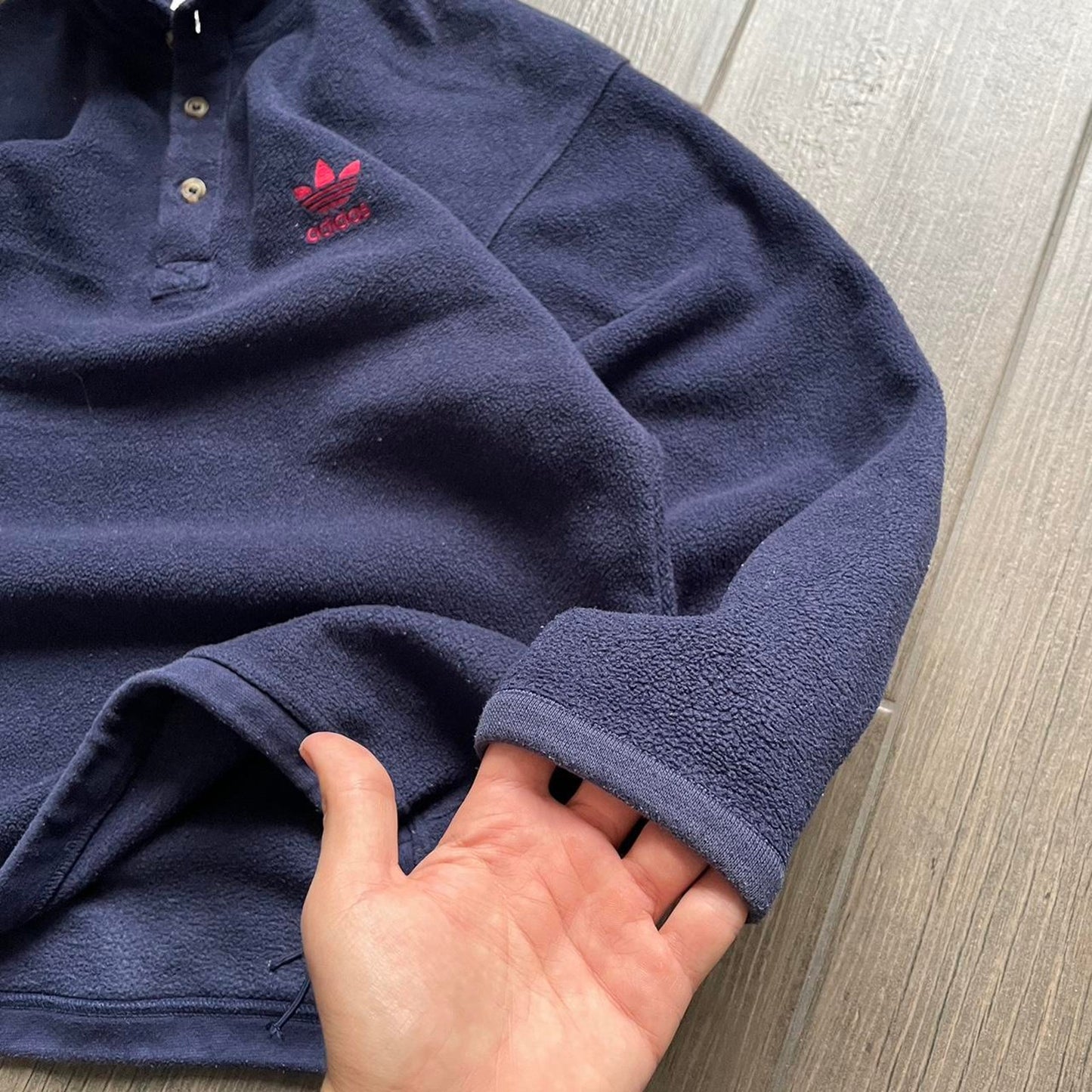 Adidas baggy navy fleece streetwear S-M jumper