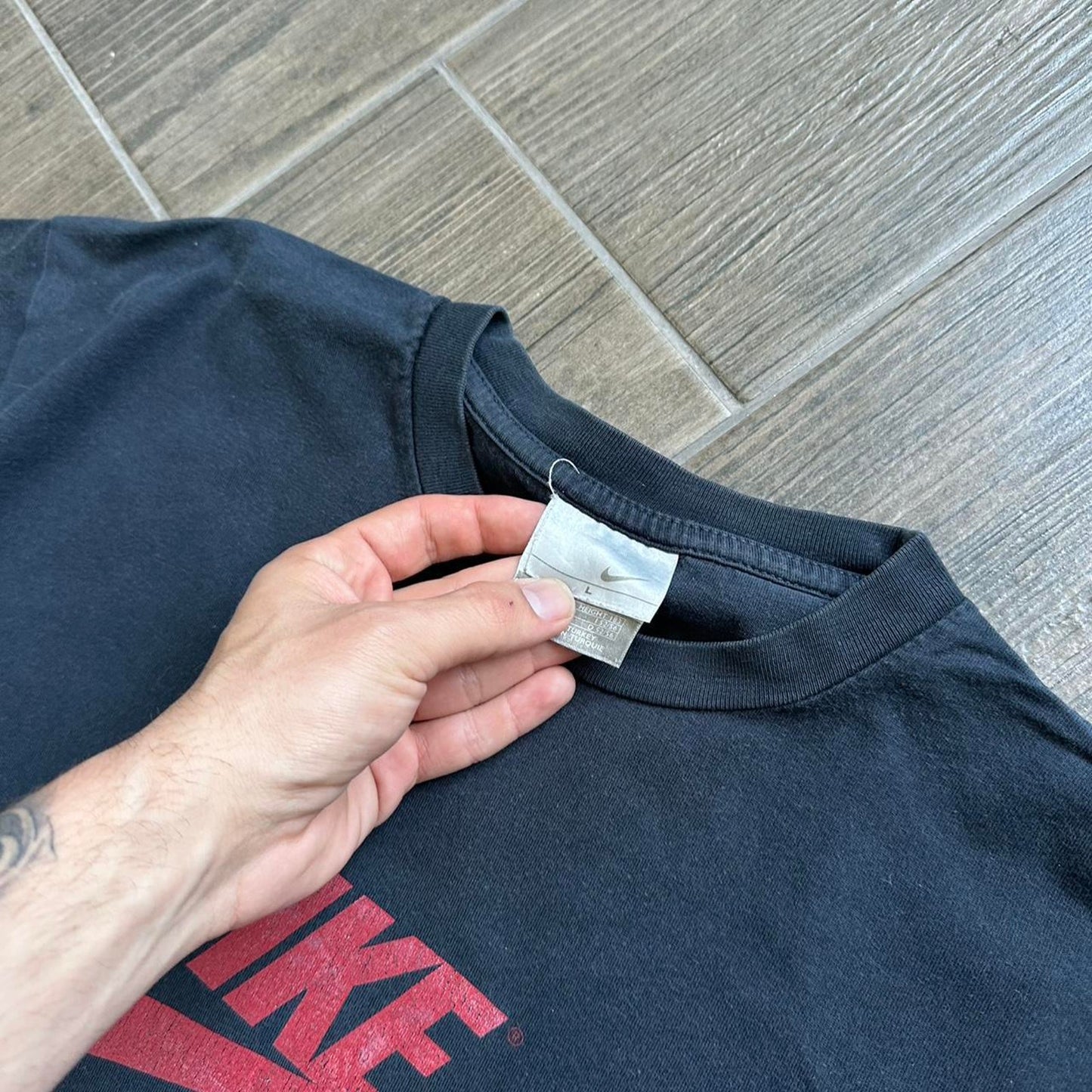 Nike black cotton t-shirt with red logo