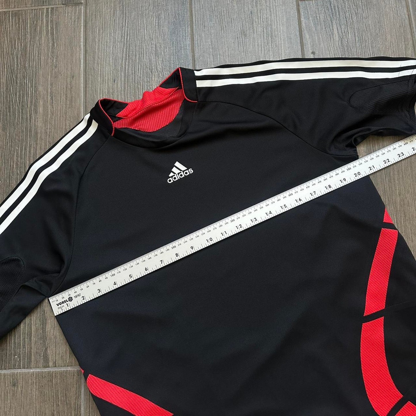 Adidas black & red soccer jersey
