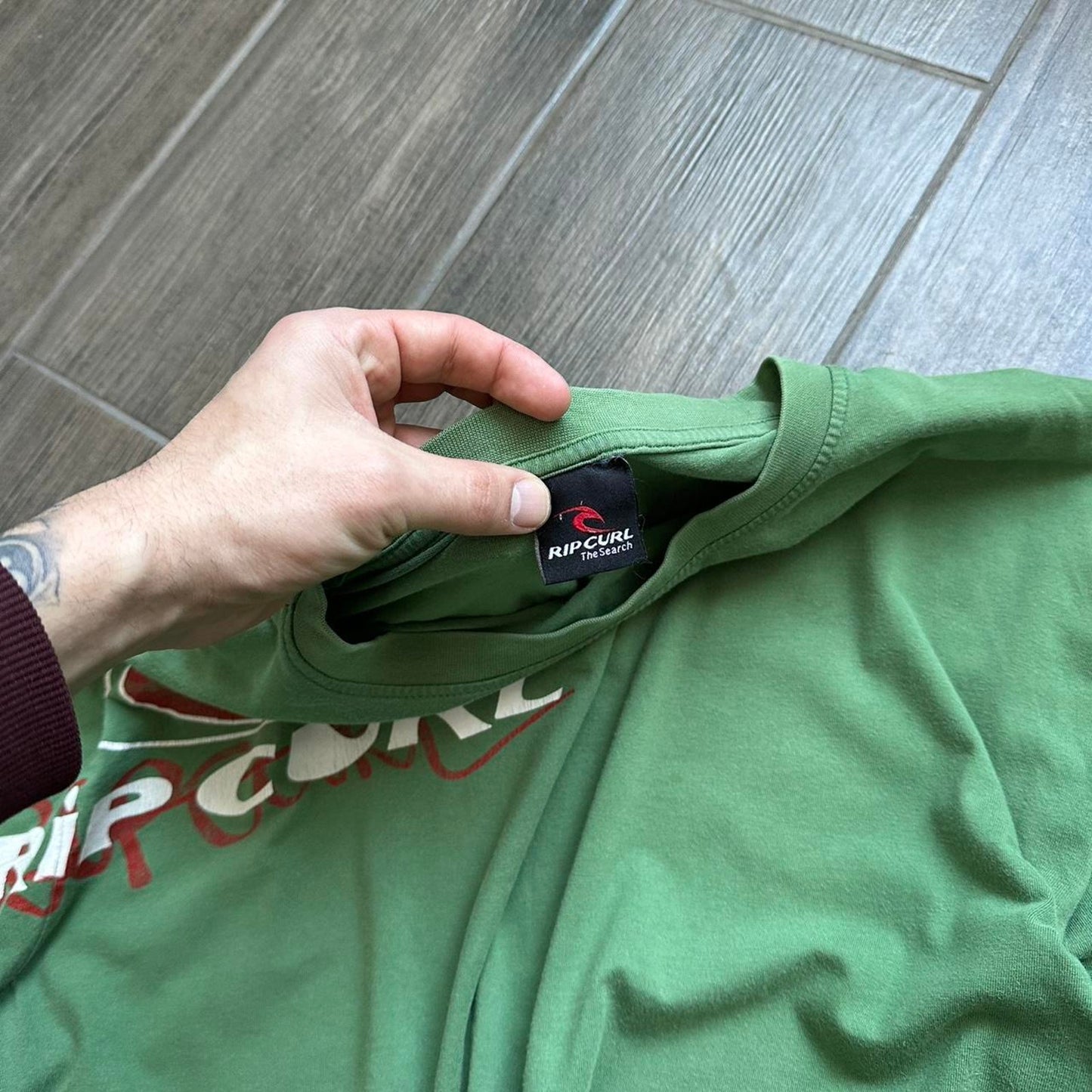 Rip curl green long sleeve tee