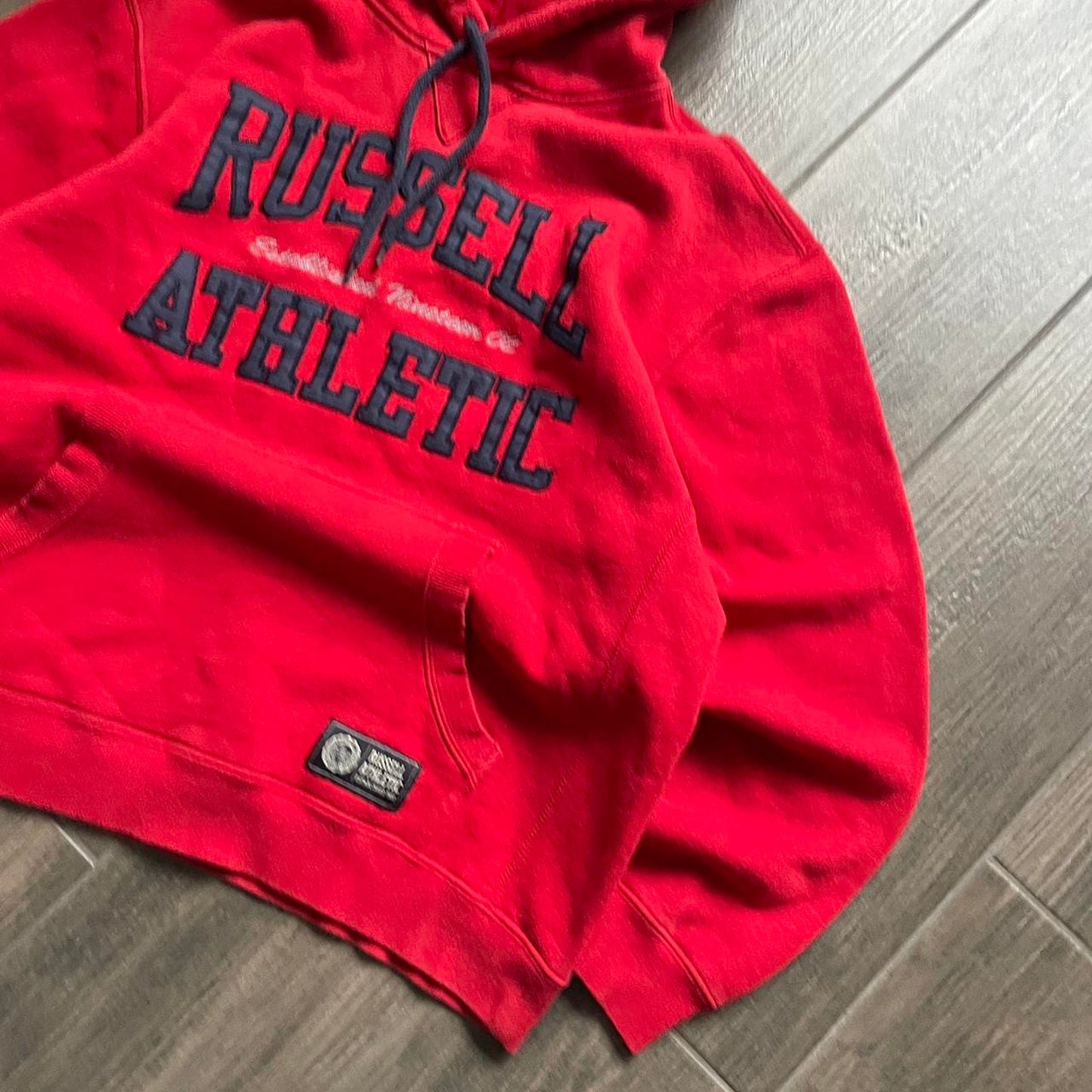 Russel Athletic y2k red streetwear baggy hoodie