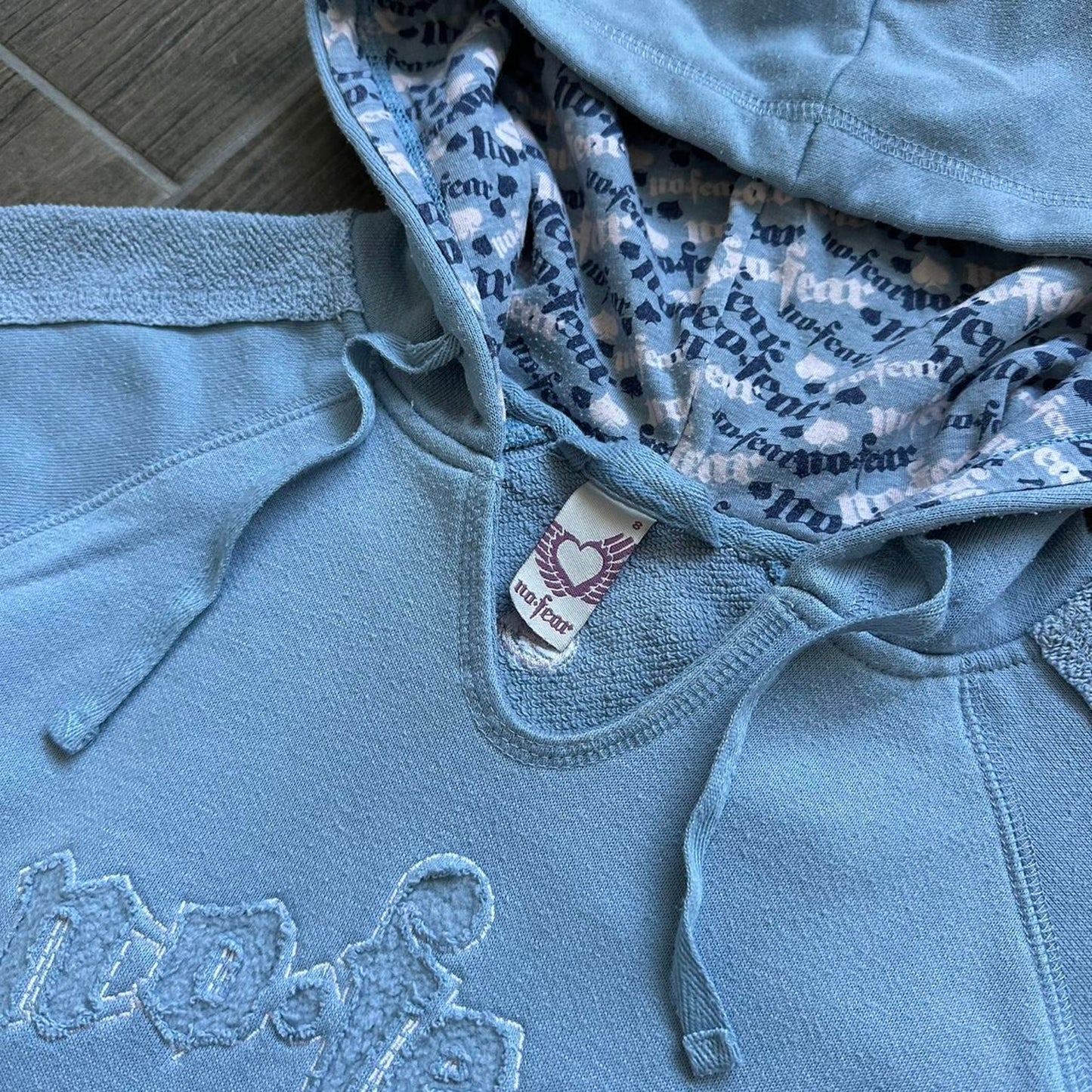 No Fear women blue y2k style hoodie