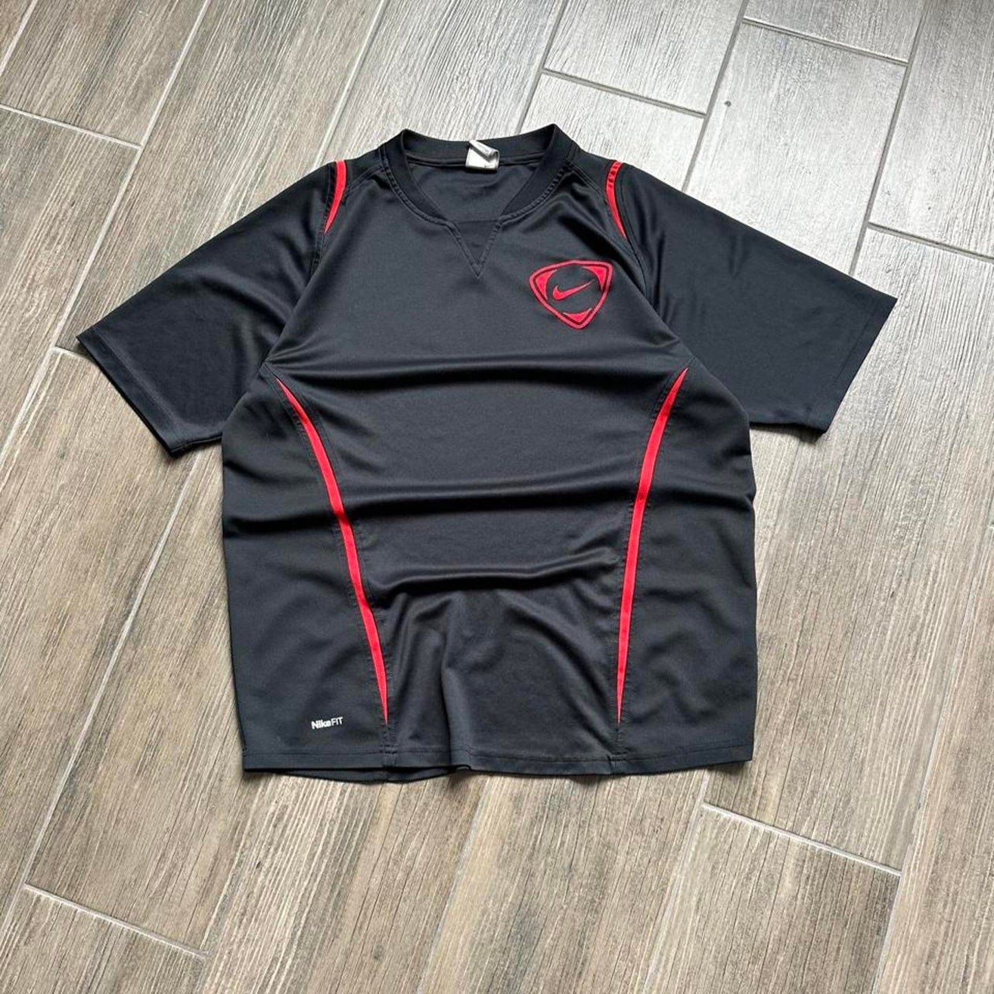 Nike black and red soccer jersey