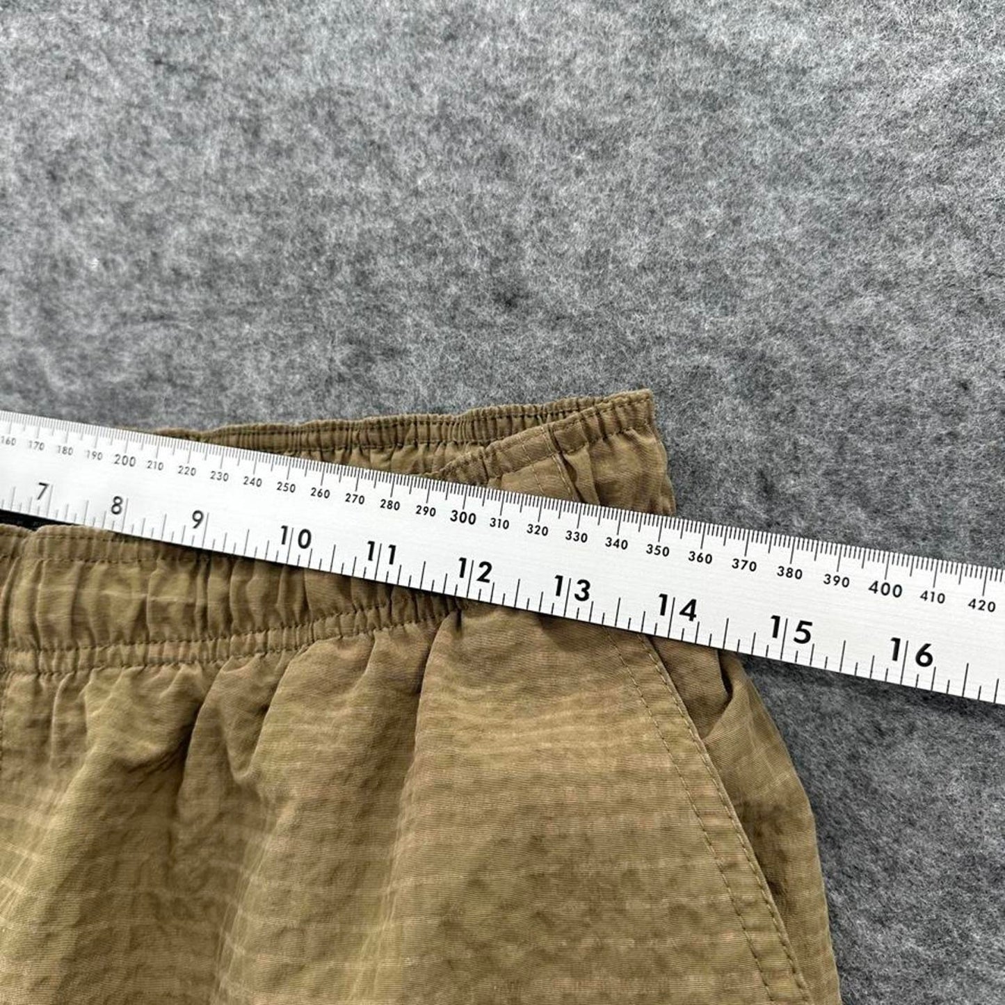 Nike brown shorts with white