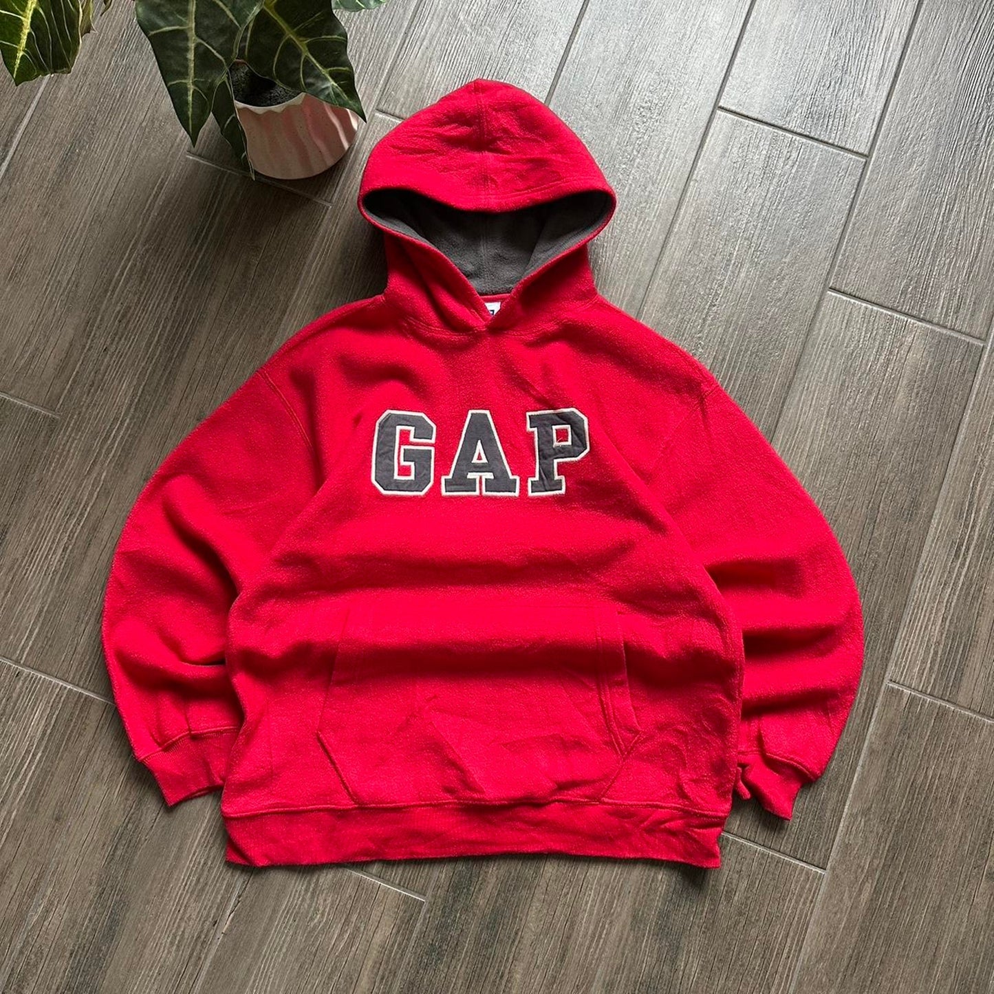 Gap fleece red y2k streetwear S hoodie
