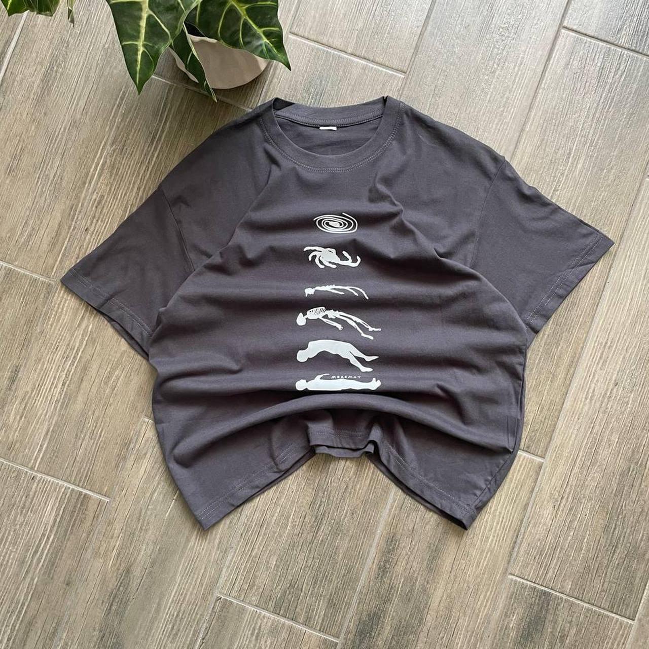 Human to Universe evolution graphic tee skeleton surreal y2k style