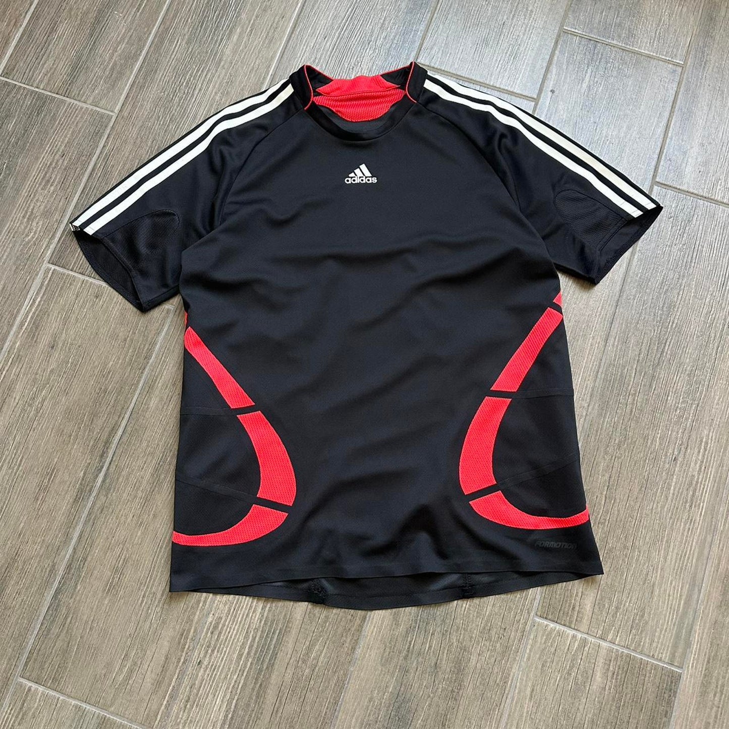 Adidas black & red soccer jersey