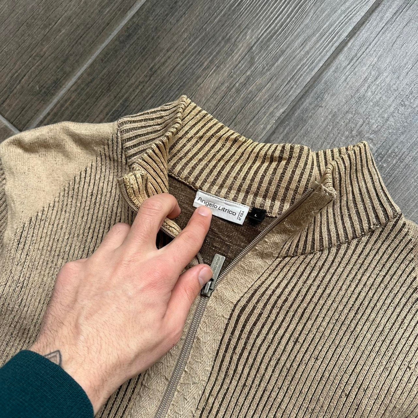 Y2k vintage zip knit winter