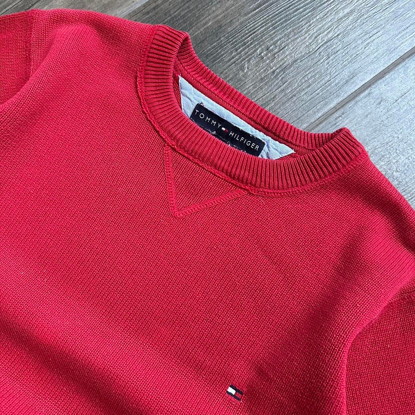 Tommy Hilfiger knitted red cotton sweater