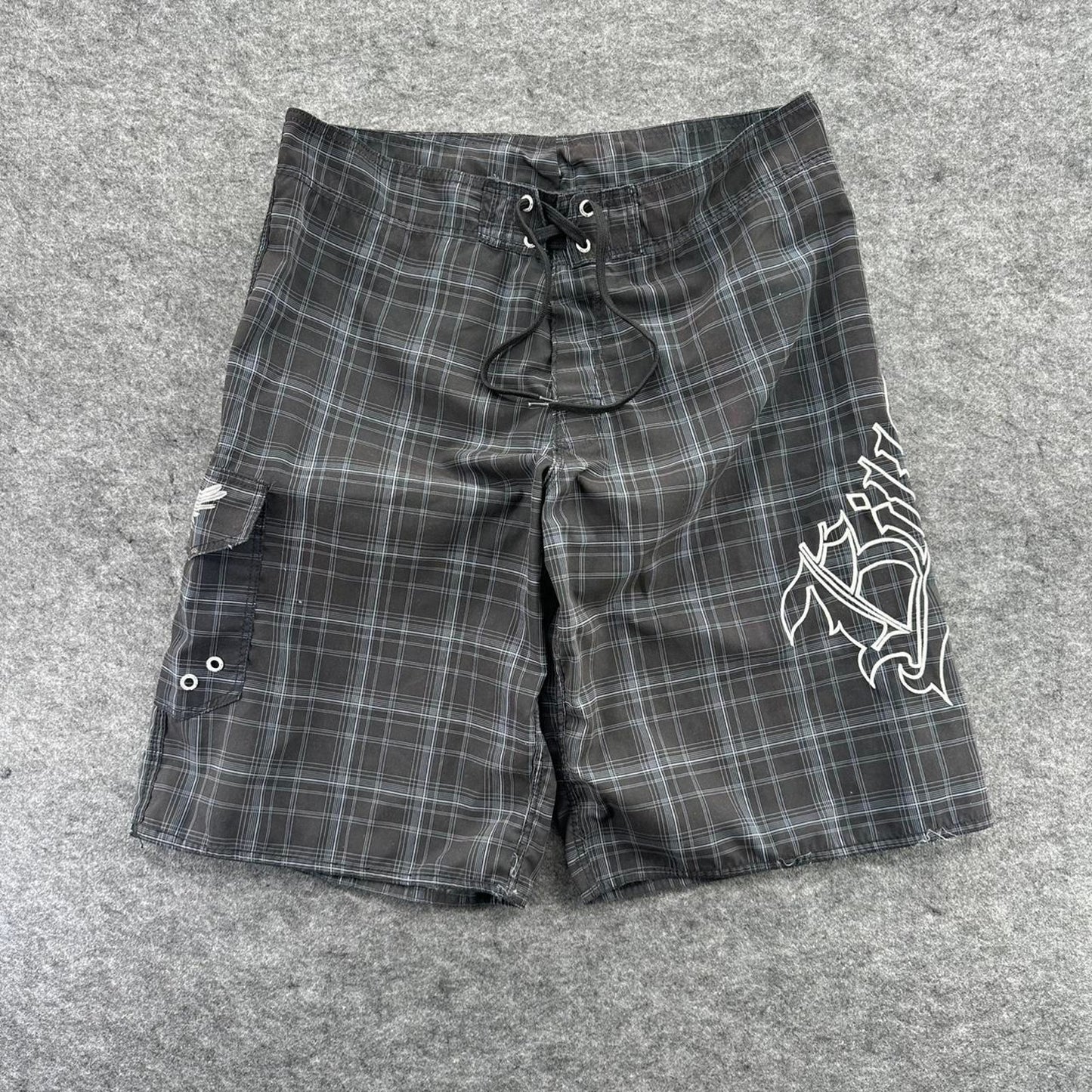 Billabong grey plaid board shorts