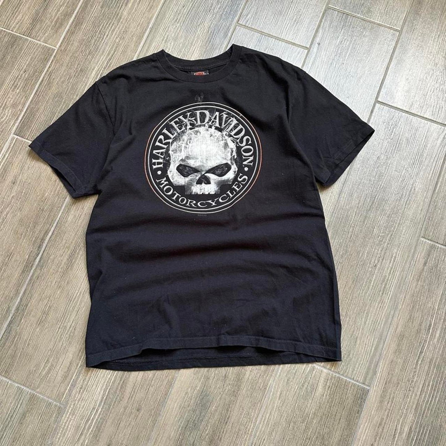 Harley davidson black skull tee