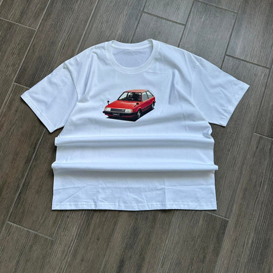 Mazda car y2k print white