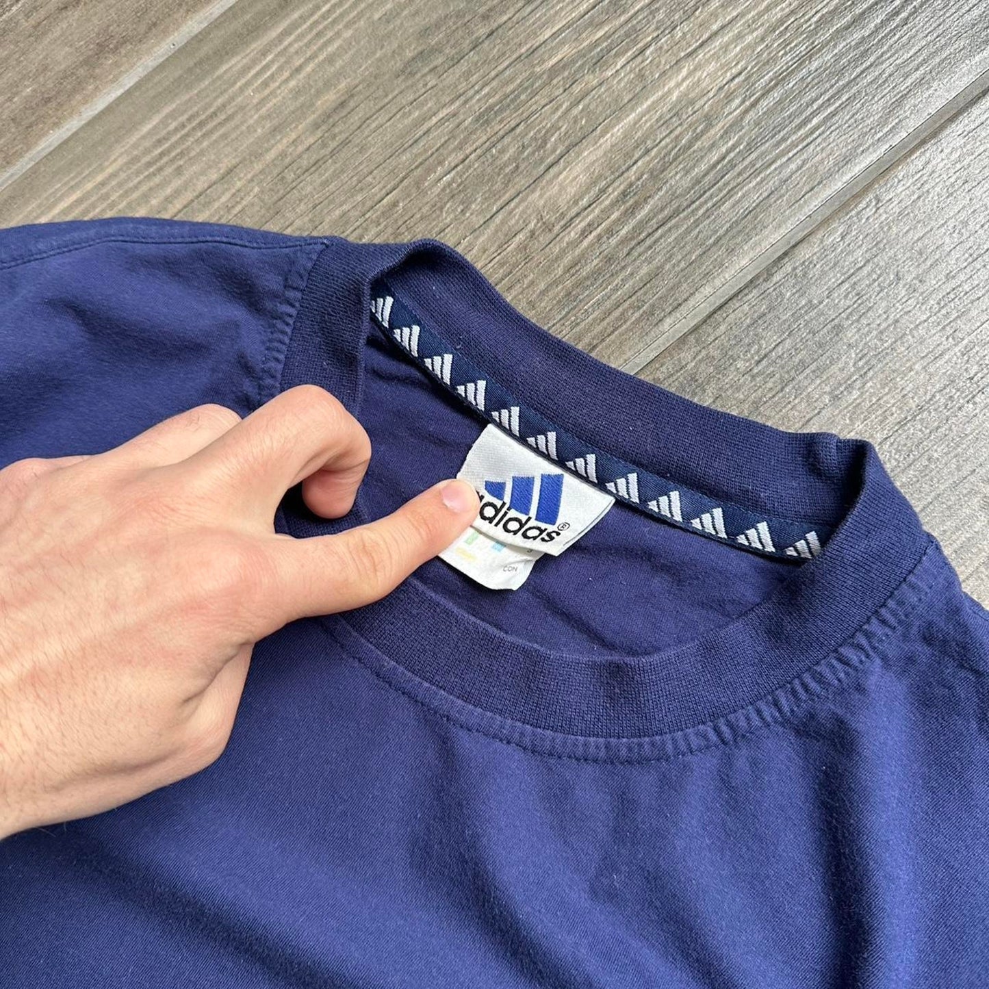 Adidas navy blue cotton t shirt