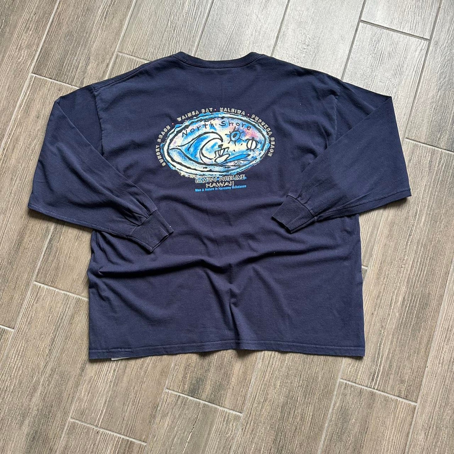 Surf style blue long sleeve