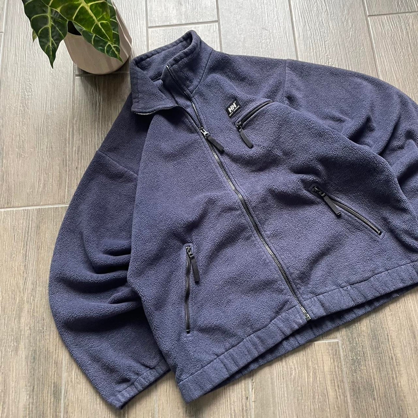 Helly Hansen fleece zip winter navy y2k baggy jumper