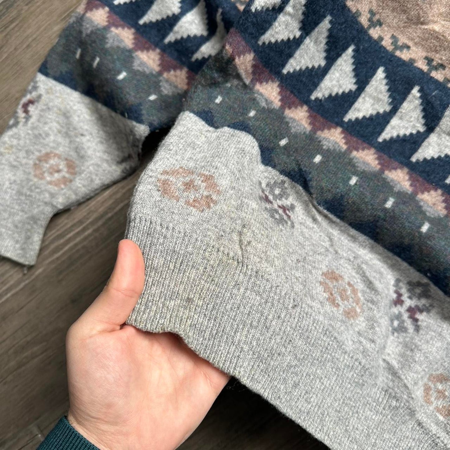 90s Aztec Patterned knit made in Spain sweater