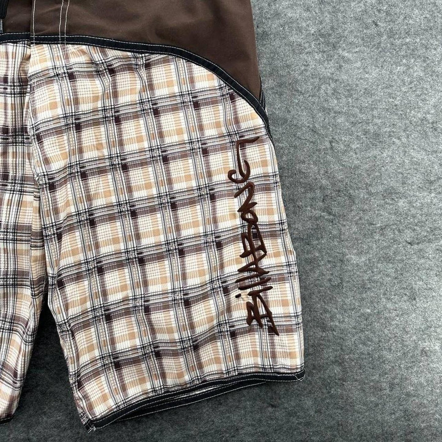 Billabong brown and beige plaid