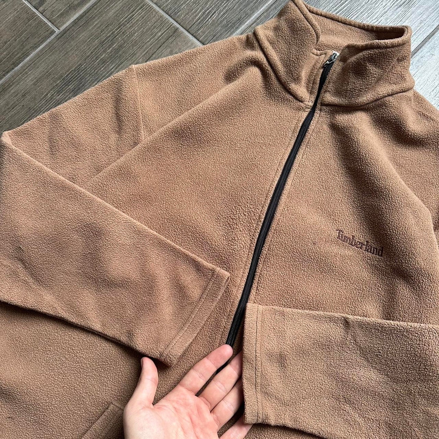 Timberland cream zip winter fleece S jacket