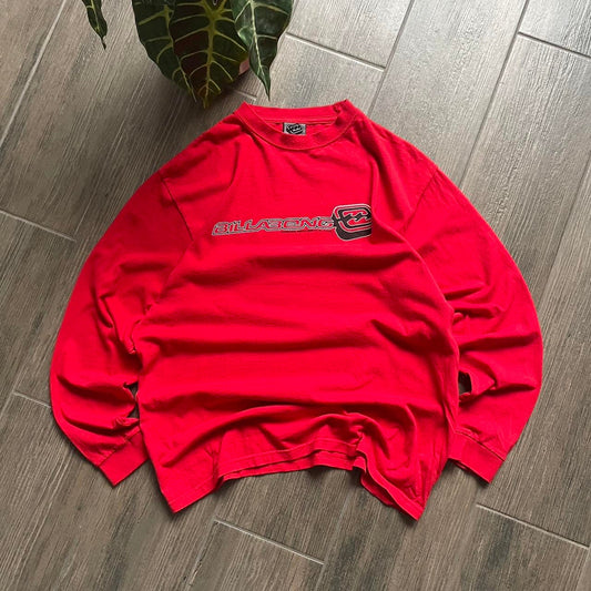 Billabong red y2k big logo surf vintage long sleeve tee