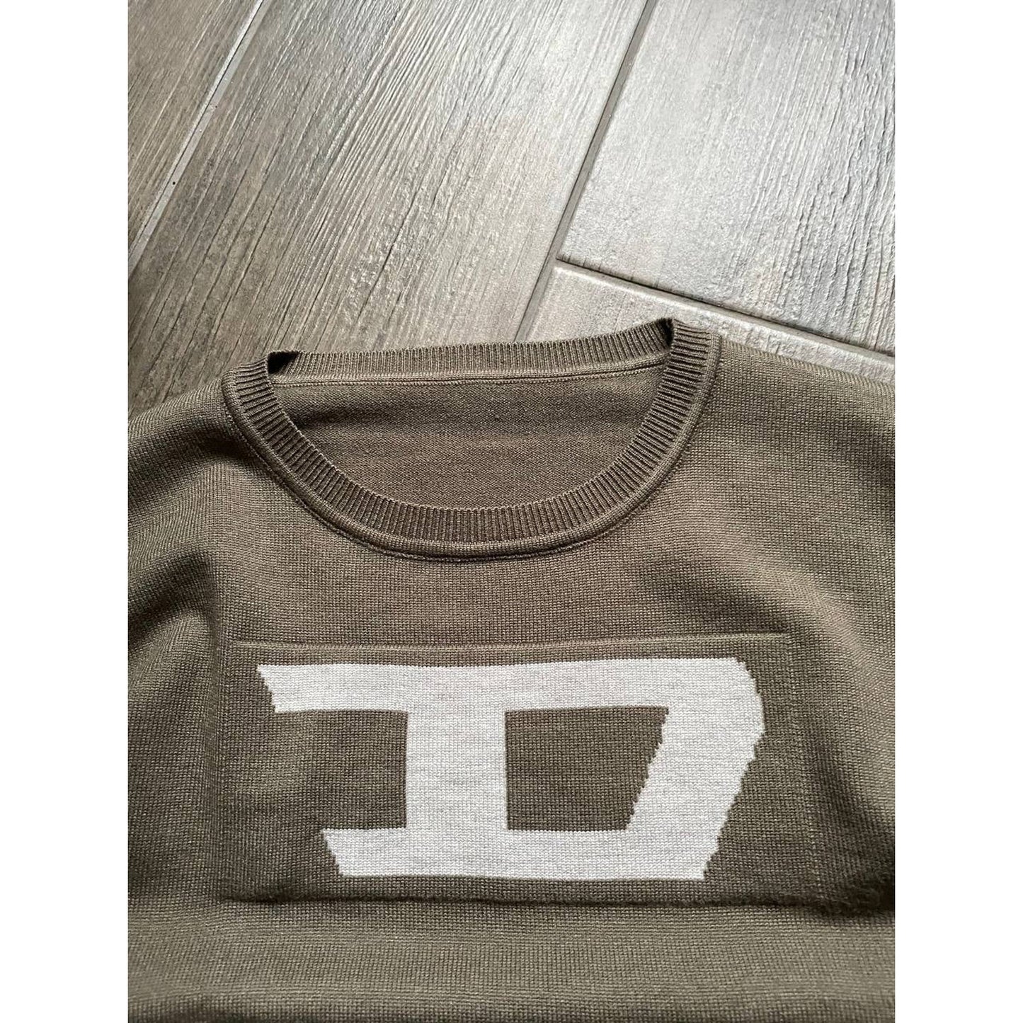Diesel Big Logo Brown Knit Sweater