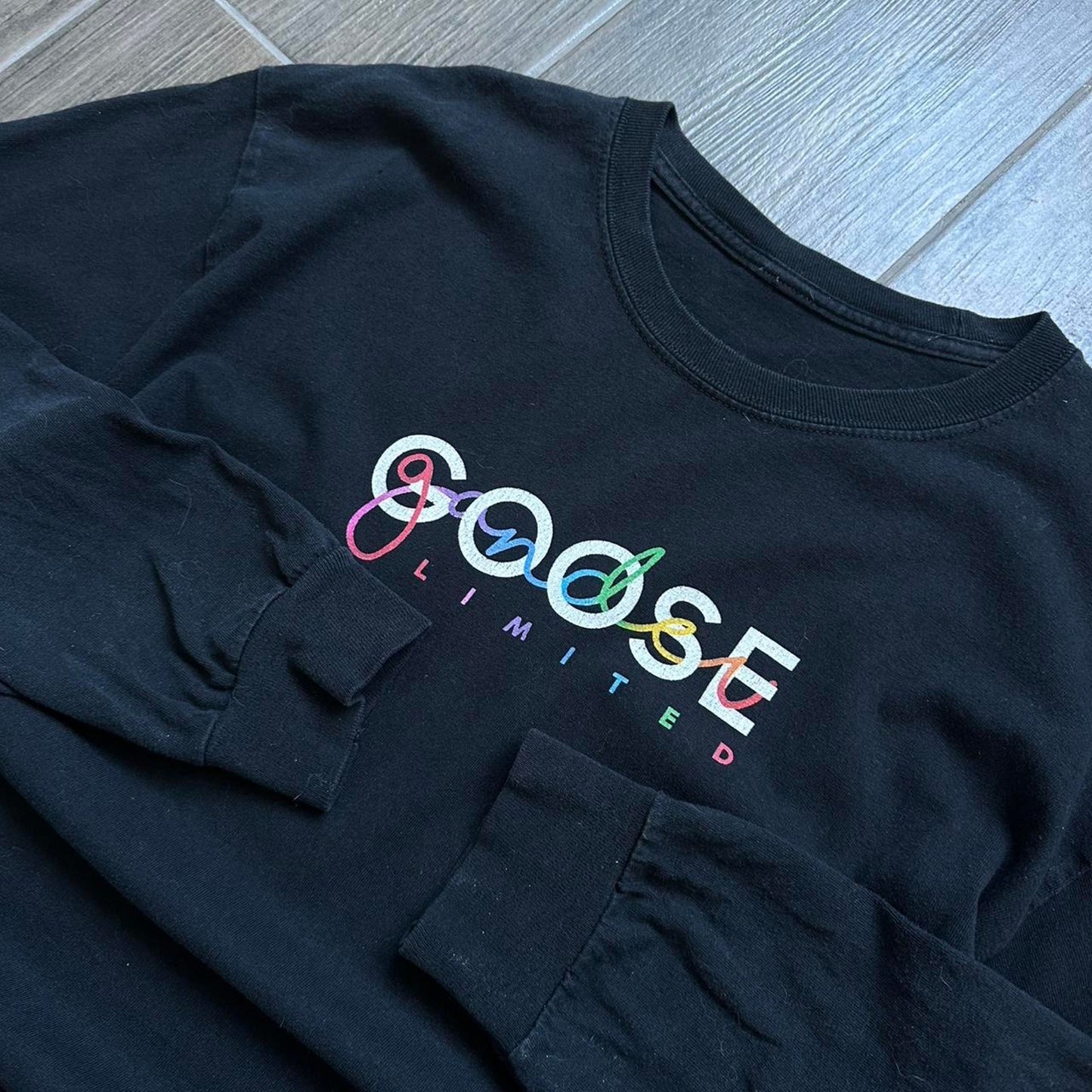 Golden Goose style black long sleeve tee