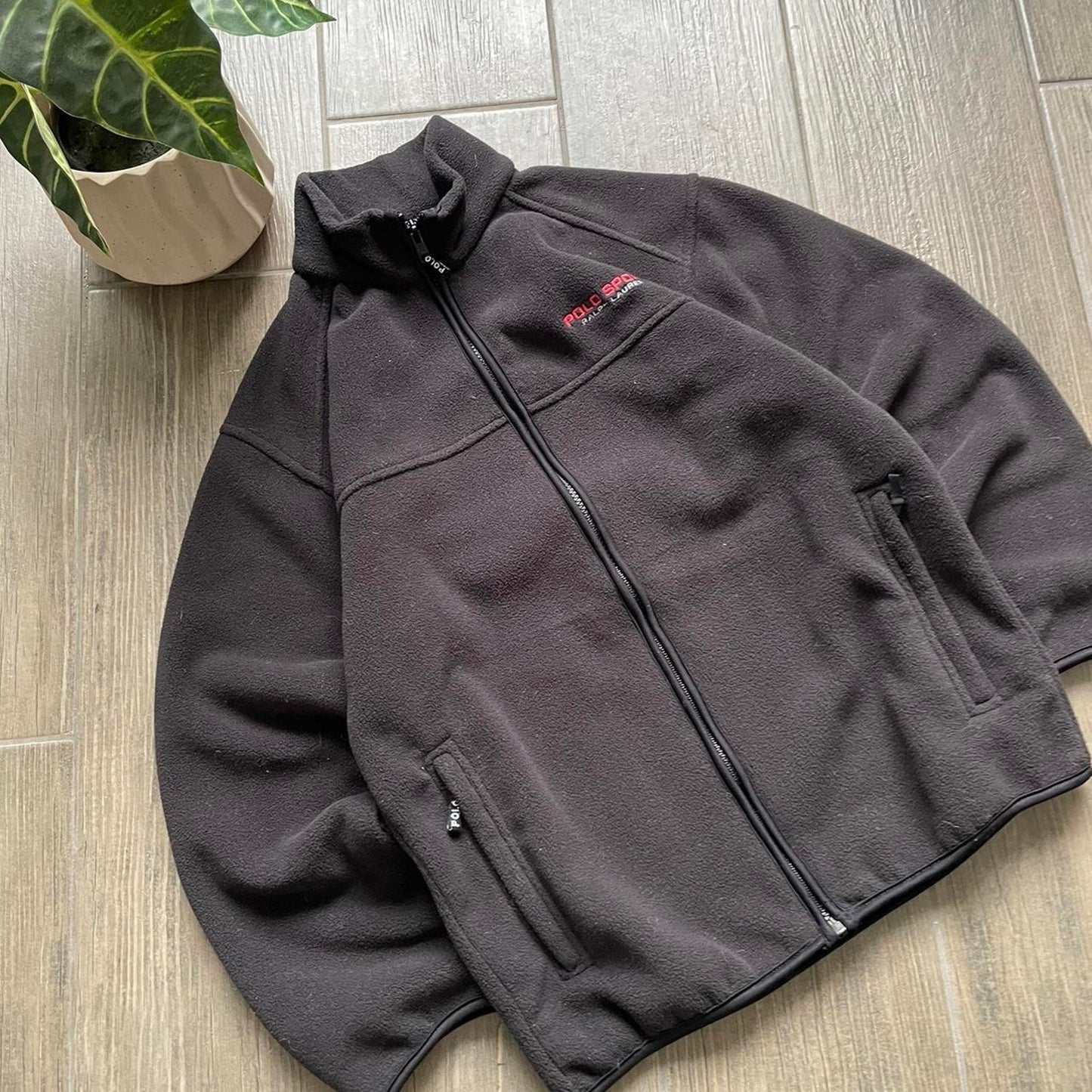 Polo Ralph Lauren fleece black zip women S jacket