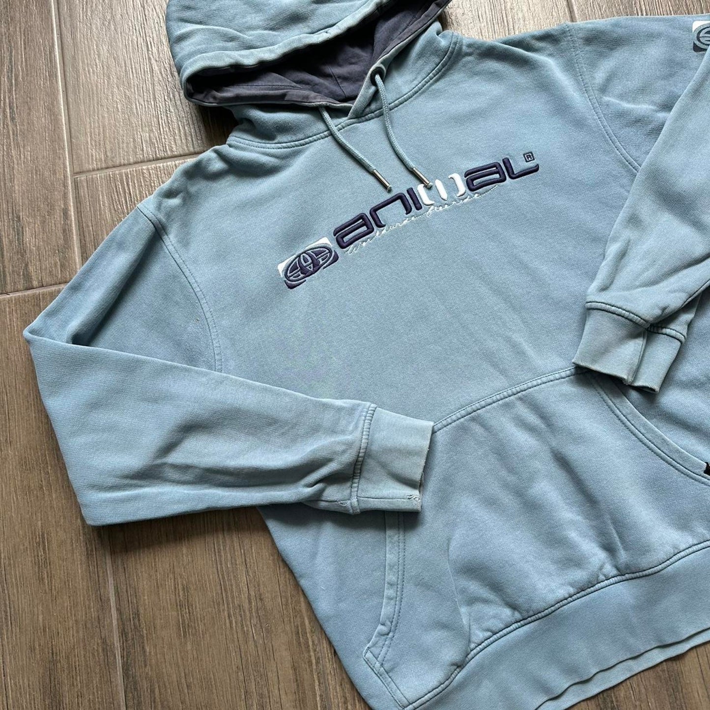 Animal blue hoodie with embroidered