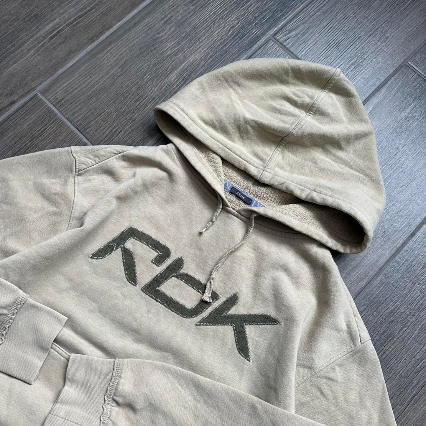 Reebok tan baggy y2k hoodie