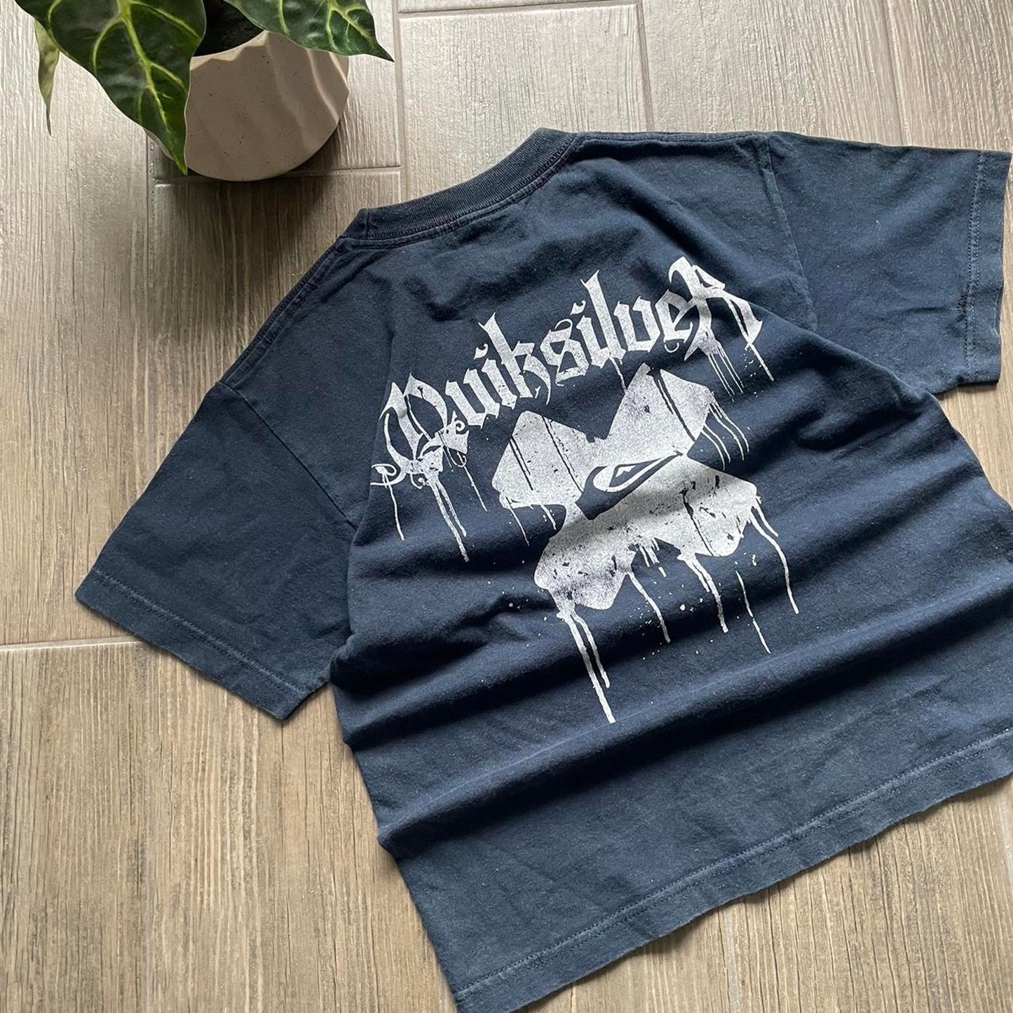 Quiksilver surf-wear y2k navy oversized S tee