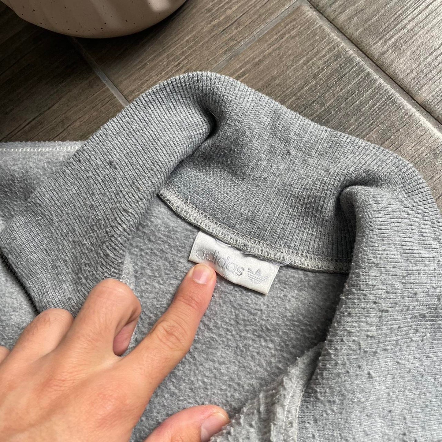 Adidas fleece grey y2k vintage Oversized L jumper