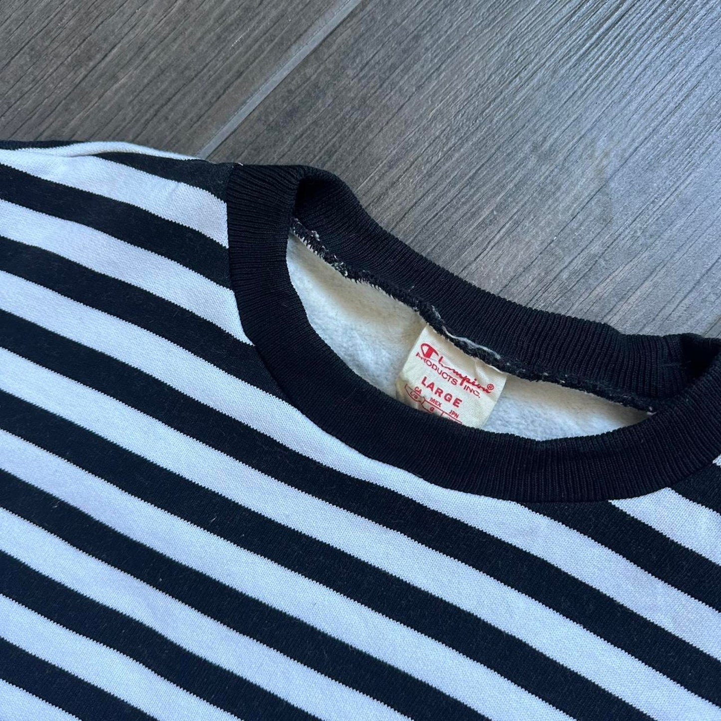 Champion striped M y2k sweatshirt