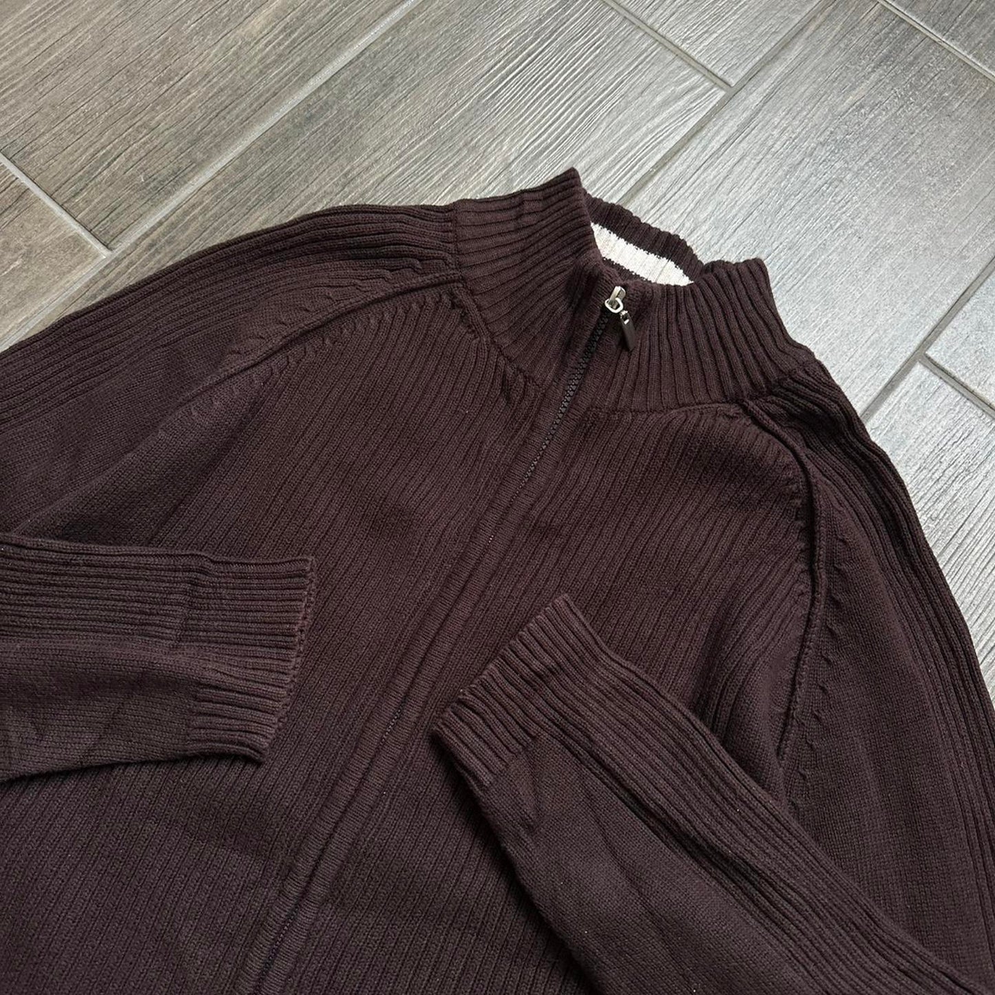 Y2k vintage zip knit winter