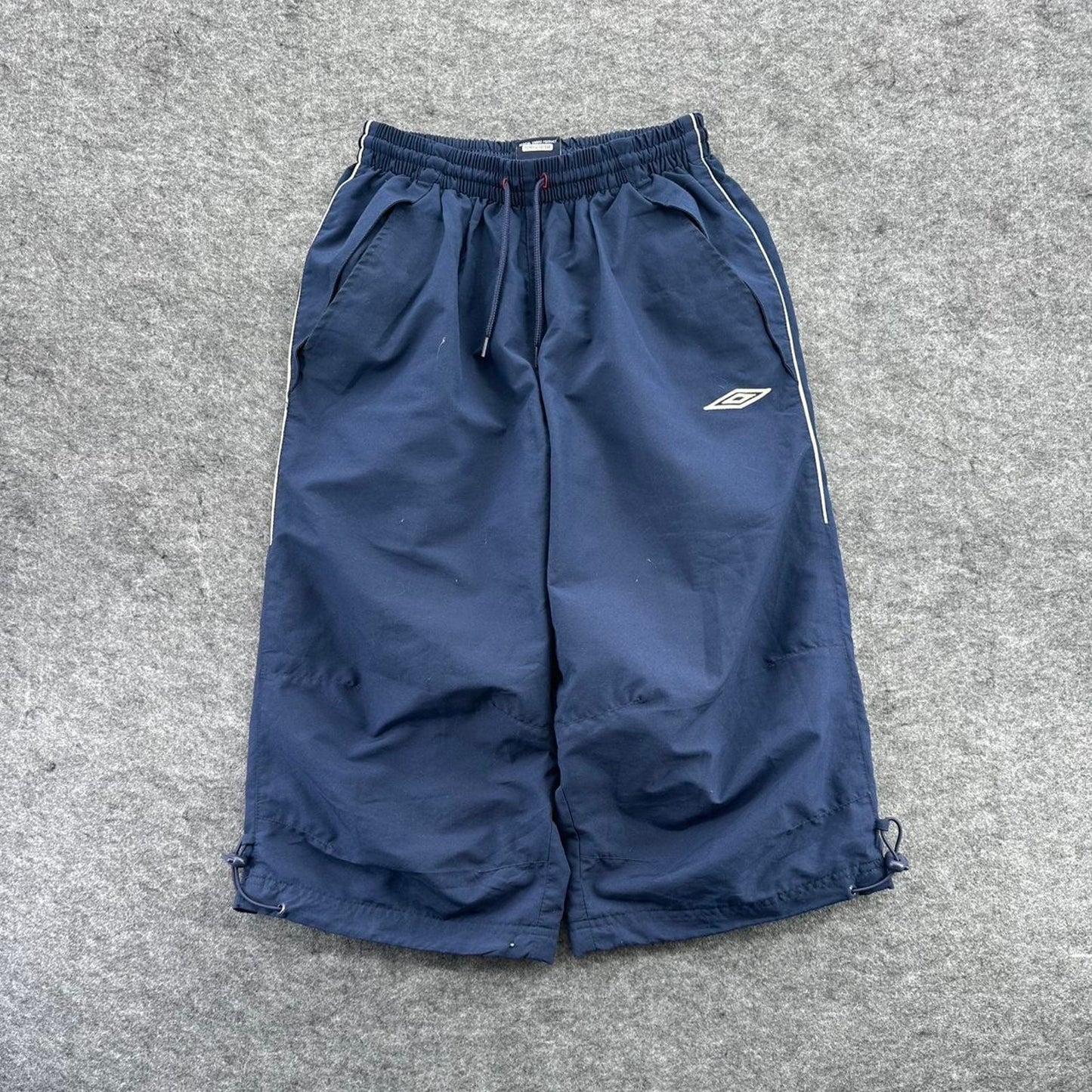 Navy umbro track shorts with
