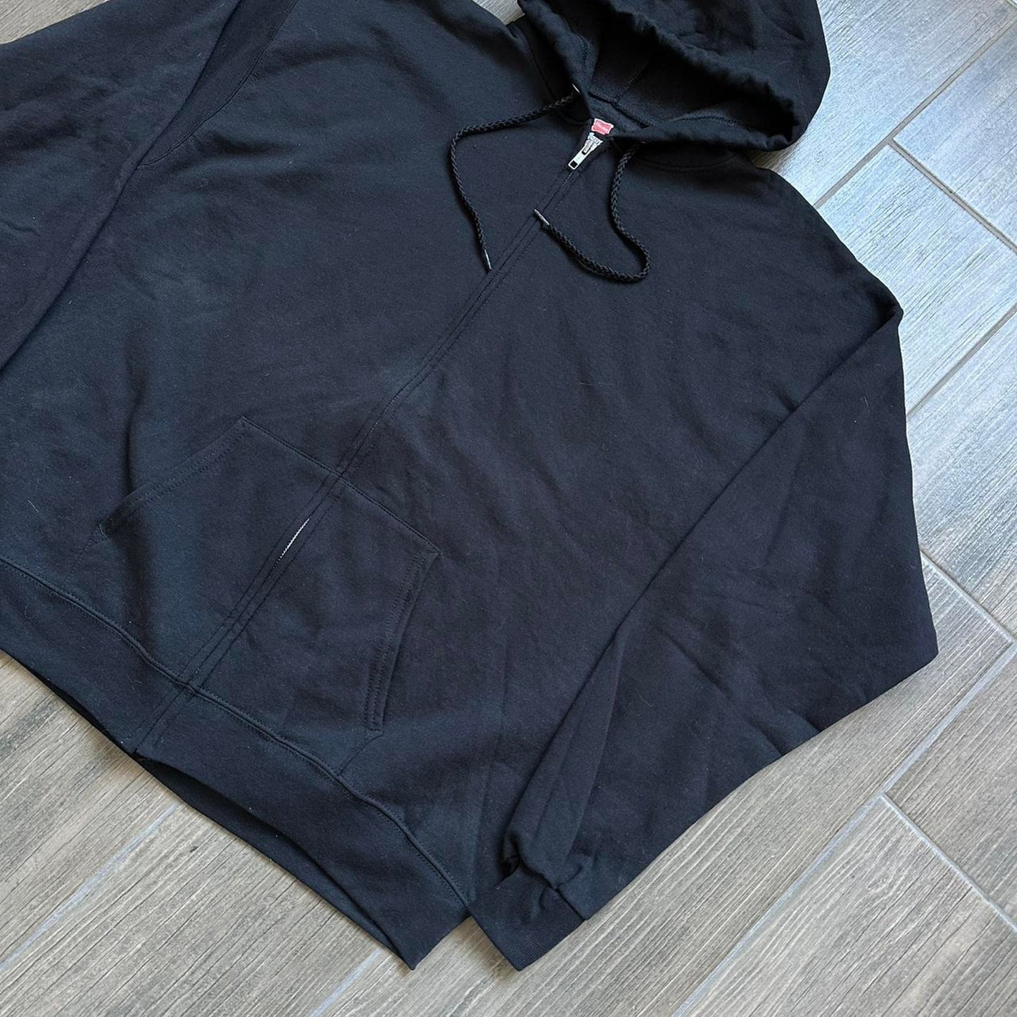 Y2k black zip baggy hoodie