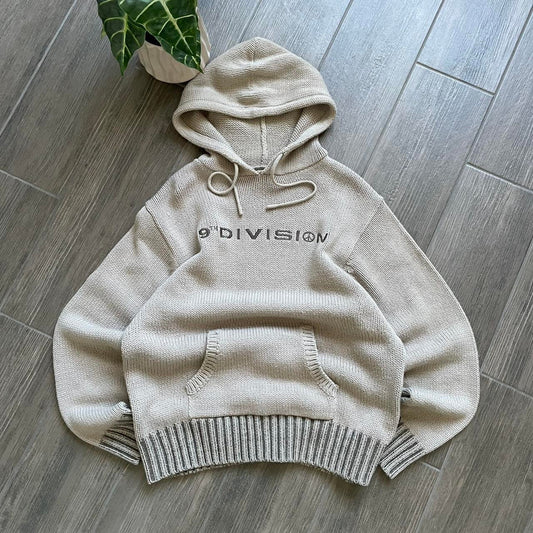 Vintage Japanese knitted hoodie Division
