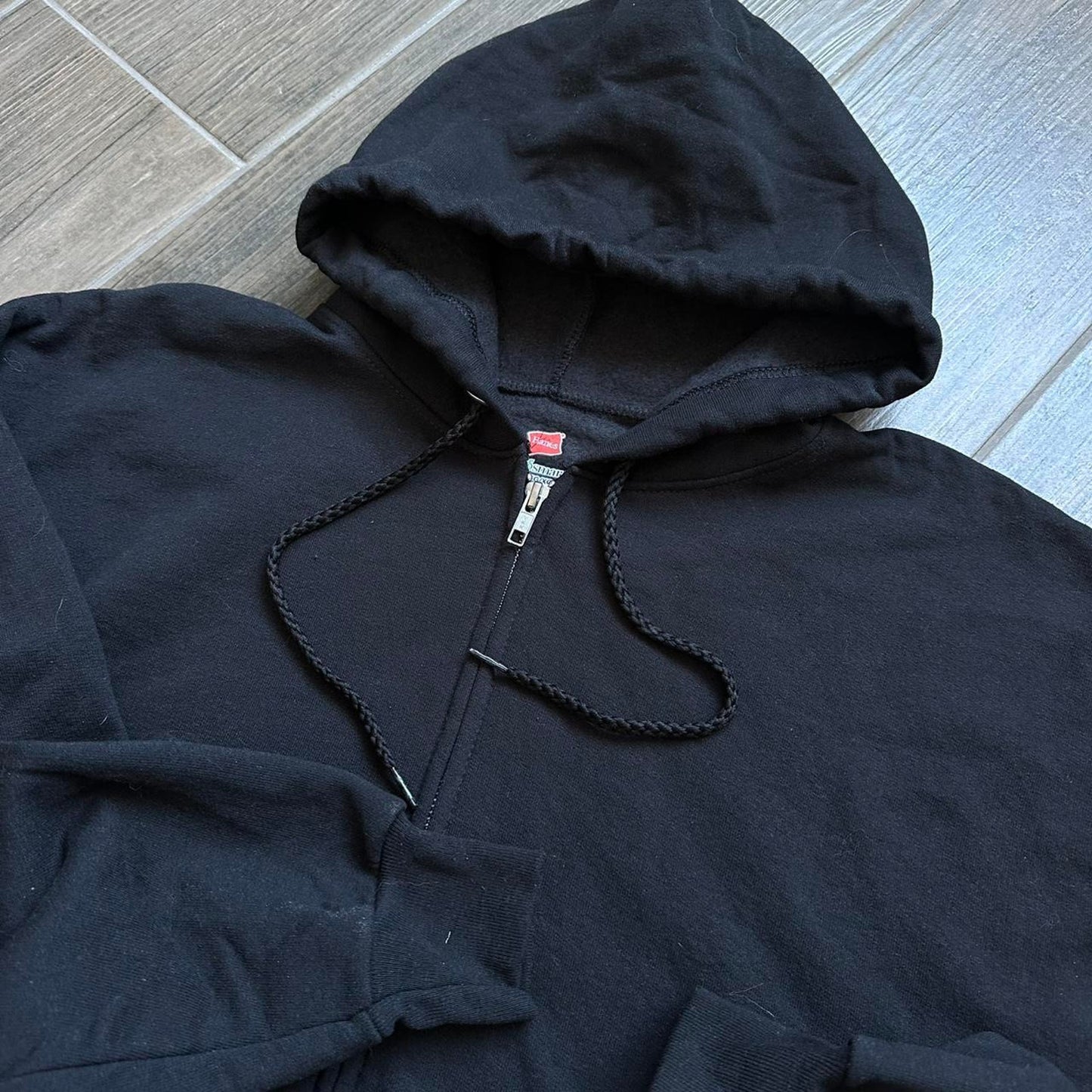 Y2k black zip baggy hoodie